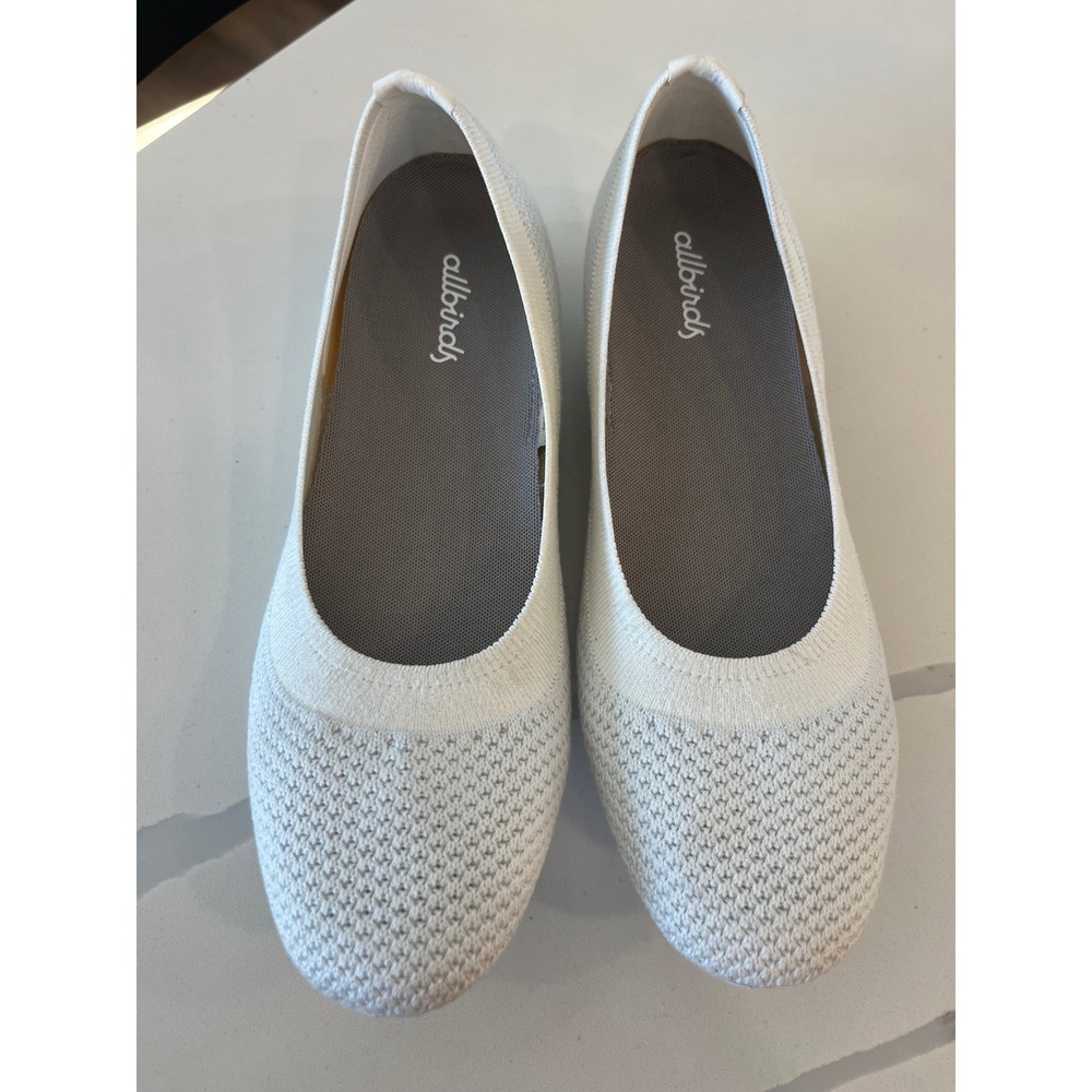 Allbirds Tree Breezers Knit Ballet Flats Natural White‎ Comfort Slip On Size 6.5